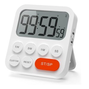 LIORQUE Digital Timer – Clock, 3 Volumes, Magnetic Back & Stand for Cooking, Study, Gym