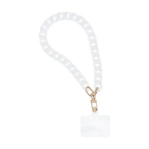 Phone lanyard, Phone pendant - PANAMA LONG / cord length 80cm (40cm in the loop) / for neck - white