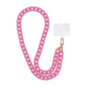 Phone lanyard, Phone pendant - PANAMA LONG / cord length 80cm (40cm in the loop) / for neck - pink