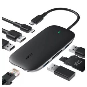 AUKEY CB-C71 8 in 1 USB C Hub 100W PD, 4K HDMI, Ethernet, USB 3.0 & SD/TF