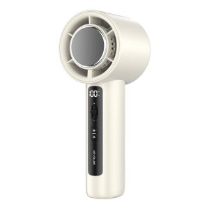Powerful Portable Fan with Digital Display, White
