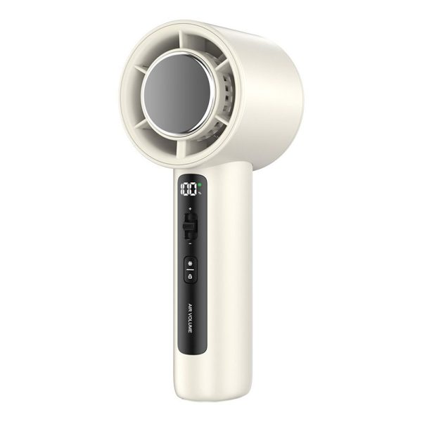 Powerful Portable Fan with Digital Display, White