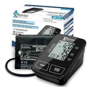 Behler Digital Arm Pressure Monitor - Arrhythmia Detection, Voice FR/EN/DE/ES, LCD Screen, 300 Data/2 User Memory, Wristband 22-42 cm, USB-C/Fleet