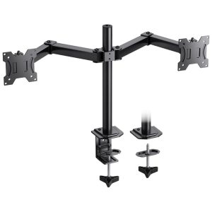 HUANUO Dual Monitor Stand for 13-27 inch VESA 75x75/100x100 Screens,8 kg, Height Adjustable Dual Monitor Arm