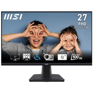 MSI PRO MP275  Monitor 27" FHD - IPS Panel (1920 x 1080), 100 Hz, Eye-Friendly Screen, Built-in Speakers, Tilt - HDMI 1.4b, D-Sub (VGA)
