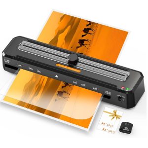 A3 Laminator, Cold and Hot Laminator with 10 Pouches and Corner Rounder, 90s to Heat Up, Dual Roller System