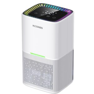 Home Dehumidifier 1.8L Small Portable, with Auto Defrost/Shut-Off, Colorful LED, Timer and LCD Touchscreen