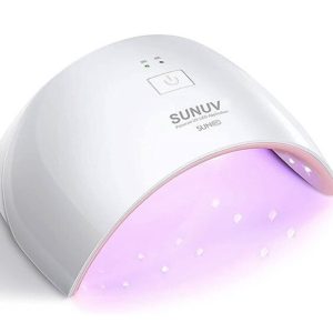 Allpress 06695 24W UV/LED nail lamp with dual wavelength (365+405 nm). 15 strategically placed LEDs with no dead zones, hand sensor, 30/60s timer. Cures UV Gel, Builder and LED Gel.