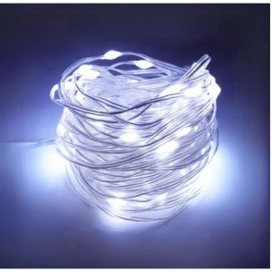 VAC 50 LED Christmas Lights Cold White 5M Batteries Included Decorative Indoor Use