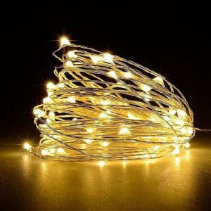 VAC 50 LED Christmas Lights Warm White 5M Batteries Included Decorative Indoor Use