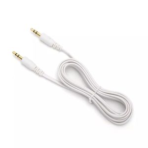 Aigostar 3.5mm to 3.5mm Stereo Audio Cable – 1.5m White Flat Wire