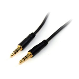 Aigostar 3.5mm to 3.5mm Stereo Audio Cable – 1.5m BLACK Flat Wire