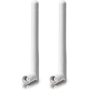 Bingfu WiFi Antenna 2.4 GHz 5 GHz 5.8 GHz Biband 3 dBi Male RP-SMA for Wireless, White