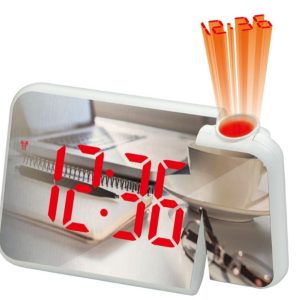 Digital LED Mirror Clock with Time/Date/Temp & Ceiling Projection – MU