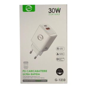 Allpress Ultra-fast Charger with 1 USB-C 30W Port and 1 USB Quick Charge