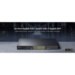 Cudy GS1020PS2 16-Port Gigabit PoE+ Switch with 2 Gigabit SFP Ports – Business Network Solution