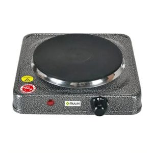 Mulin H-002 Compact electric hot plate with &Oslash;15.5 cm cast-iron plate, 5 heat levels, fast heating and safety indicators. 1000W, 220&ndash;240V 50/60Hz. Support feet included.