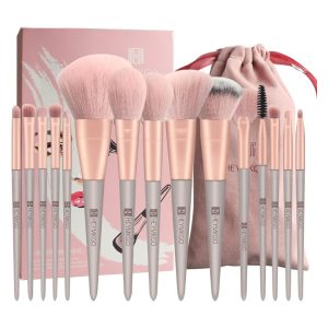 HEYMKGO 15-Piece Premium Makeup Brush Set – Pink Edition