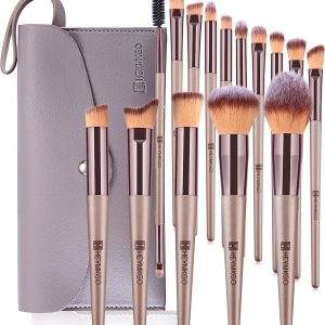 Professional Make Up Brushes Set of 15 champagne