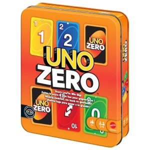 Mattel Games UNO Zero, New Version of the Iconic Colorful Board Game, Get to Zero and Win, Scorepad Included