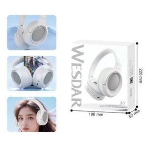 Wesdar K-208H – Wireless BT Headphones 5.4 (40 mm, 30 mW, 30 h Playback, Type-C) White