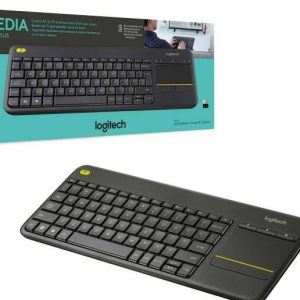 Logitech K400 Plus Wireless Touch TV Keyboard, Easy Multimedia Controls and Integrated Touchpad, Italian.