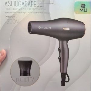 MULIN 6138 Professional 1300W Hair Dryer with Styling Nozzle Blue