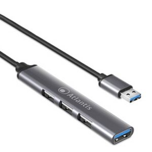 Atlantis Hub P014-UH313 4 USB ports 1x3.0 3x2.0 Cable Aluminium Finish