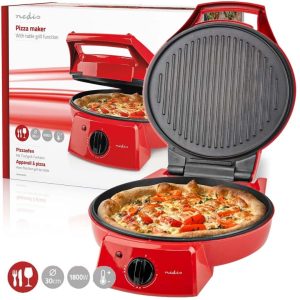 Nedis 30cm Pizza Maker 1800W with Table Grill Function