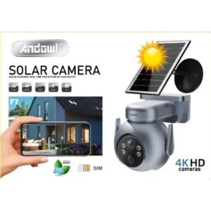 Andowl F7 4K Solar-Powered Outdoor Security Camera (4G + WiFi) Full-Color Night Vision