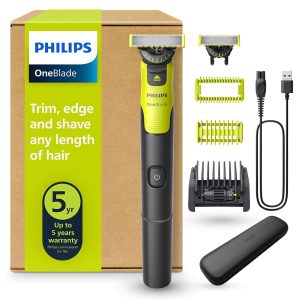Philips OneBlade 360 QP4631/65 Authentic Connected Face & Body Electric Shaver, Beard Trimmer and Body Groomer, 1x360 Blade, 1x Original Blade, 1x 5in1 Adjustable Comb