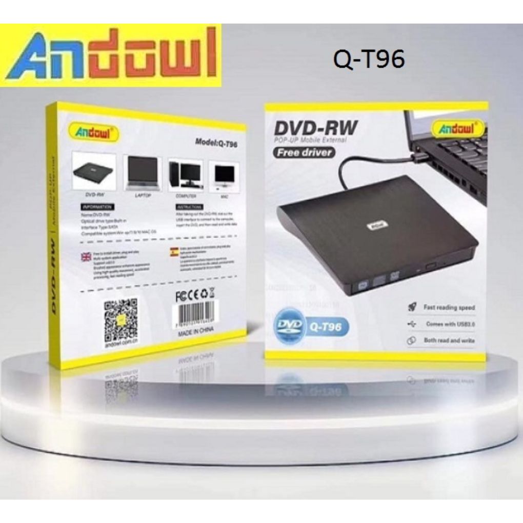 Andowl Q-T96 External DVD-RW USB 3.0 Drive