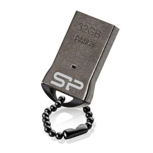 32GB Silicon Power Touch T01 USB 2.0 Flash Drive Mini Metal USB Stick with Keychain