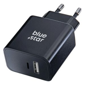 Blue Star Phone Wall Charger USB C + USB A QC4.0 PD 3A 25W
