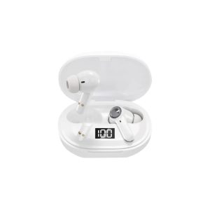 Wesdar TWS662 Wireless Earbuds with Digital Display Screen – Bluetooth 5.3, Noise Reduction, Touch Control- WHITE