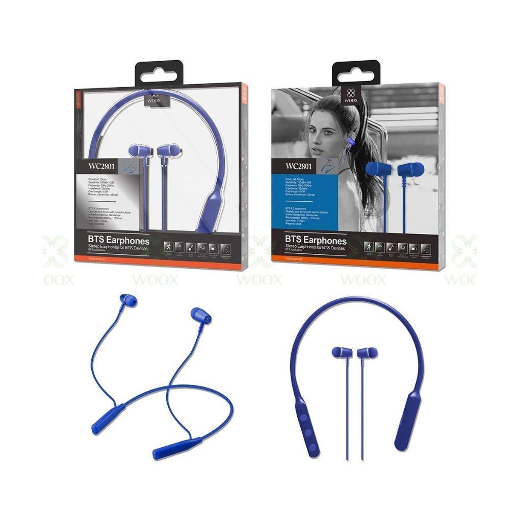 WOOX WC2801 “BTS Earphones” – Blue Wireless Stereo Sports Headset