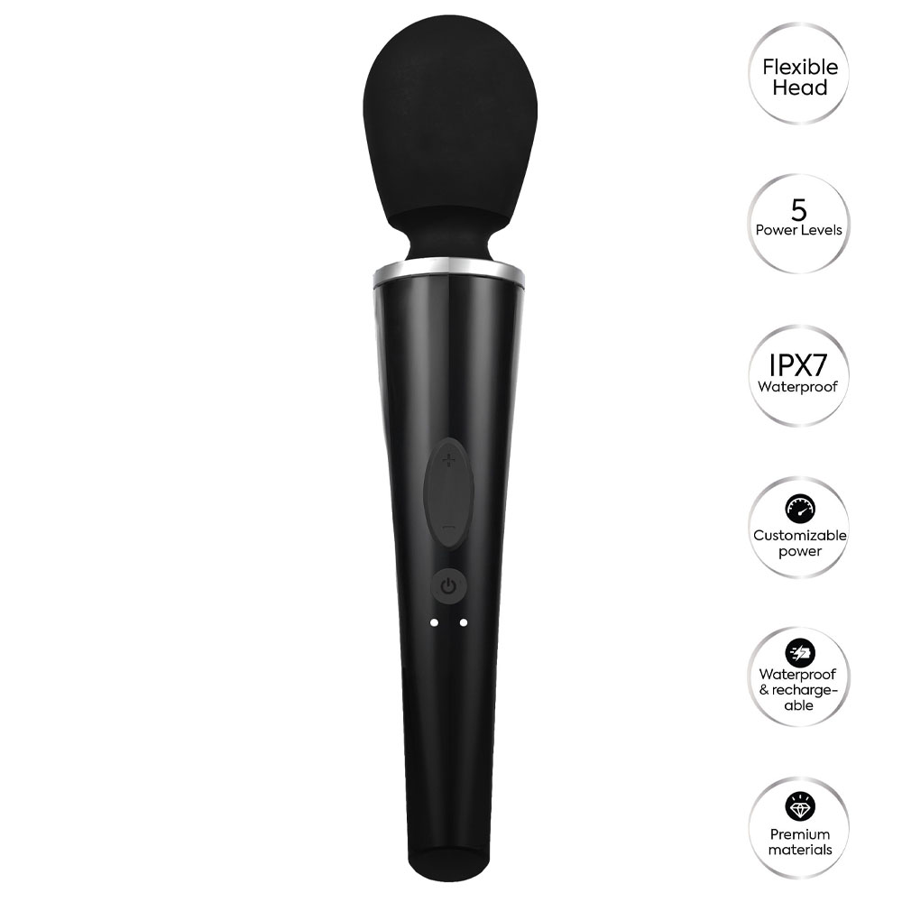 Compact Wand Massager Black