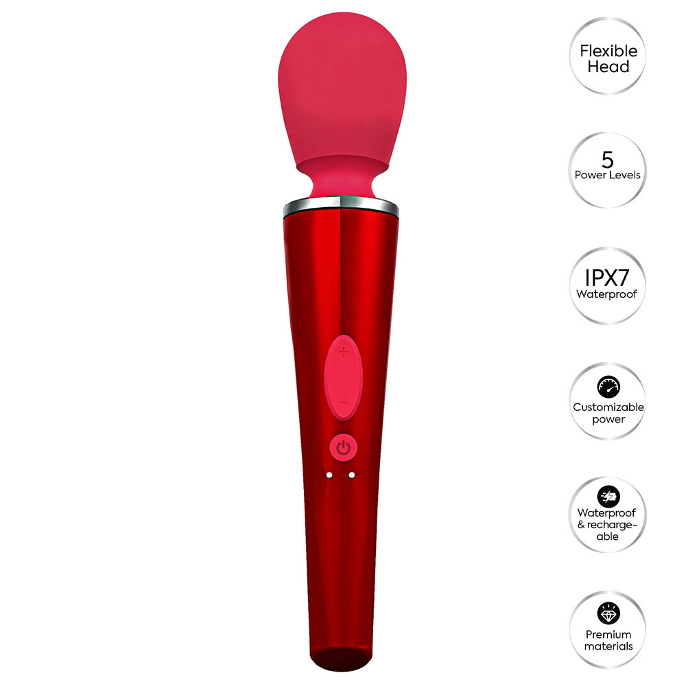 Compact Wand Massager Red