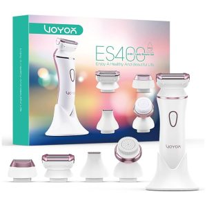 Voyor ES400 4-in-1 Rechargeable Lady Shaver Set IPX7 Waterproof Multi-Functional Grooming Kit