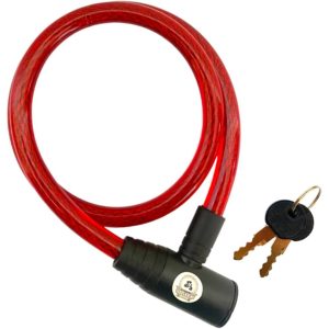 Euroblu DD-858 Anti-Theft Cable Lock 120 cm with 2 Keys for Bicycle and Scooter- Red