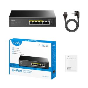 Cudy FS1006P 6-Port 10/100Mbps PoE+ Network Switch – 65W Power Budget