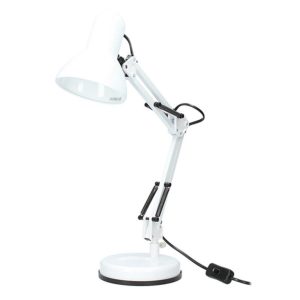 TekOne T0L-LT03B Adjustable Technical Table Lamp &ndash; E27 Socket &ndash; 40W Max &ndash; 180cm Cable &ndash; Metal & ABS