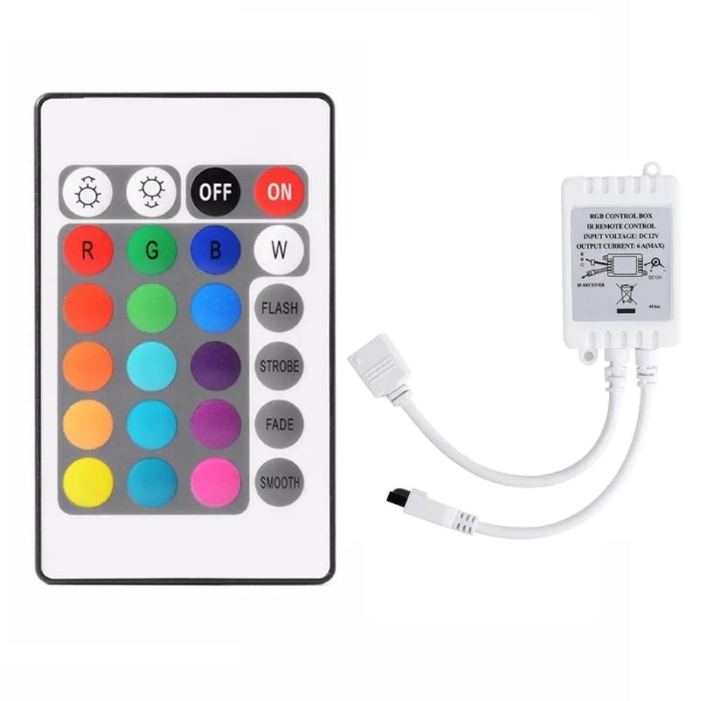 Wosait RGB LED Strip Controller – 12V 6A – IR Wireless Remote