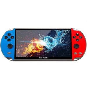 X12 Plus 7-Inch Portable Game Console with 8GB Storage, 10,000+ Games, Dual Joysticks, TV Output, Retro Handheld Gaming