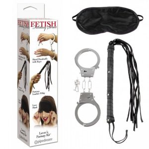 Lover's Fantasy Fetish Kit Bondage Whip Handcuff
