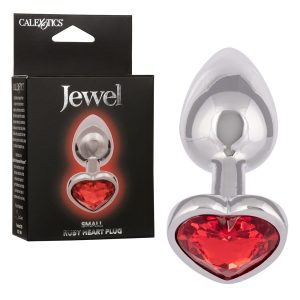 Jewel Small Ruby Heart Plug Red