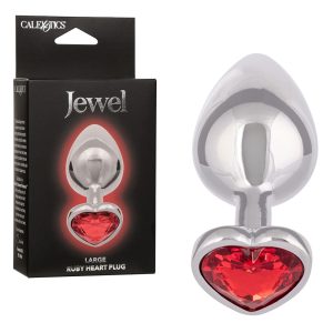 Jewel Large Ruby Heart Plug Red