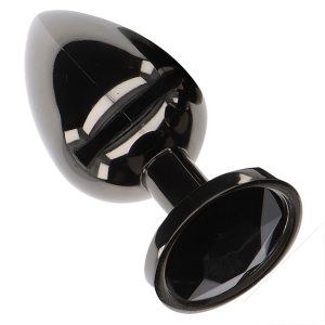 Butt Plug With Diamond Jewel Black Large