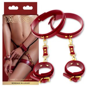 Wrist To Thigh Cuff Set Red