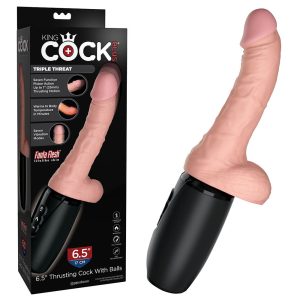 King Cock Thrusting Warming Cock with Balls Skin